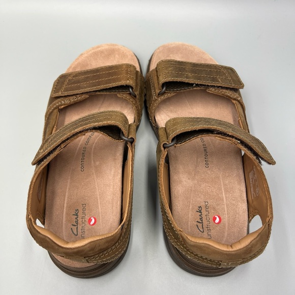 Clarks Unstructured Nature Trek Sandals, Tan Combi Leather Upper. Men\'s Sz 7.5 main image 7